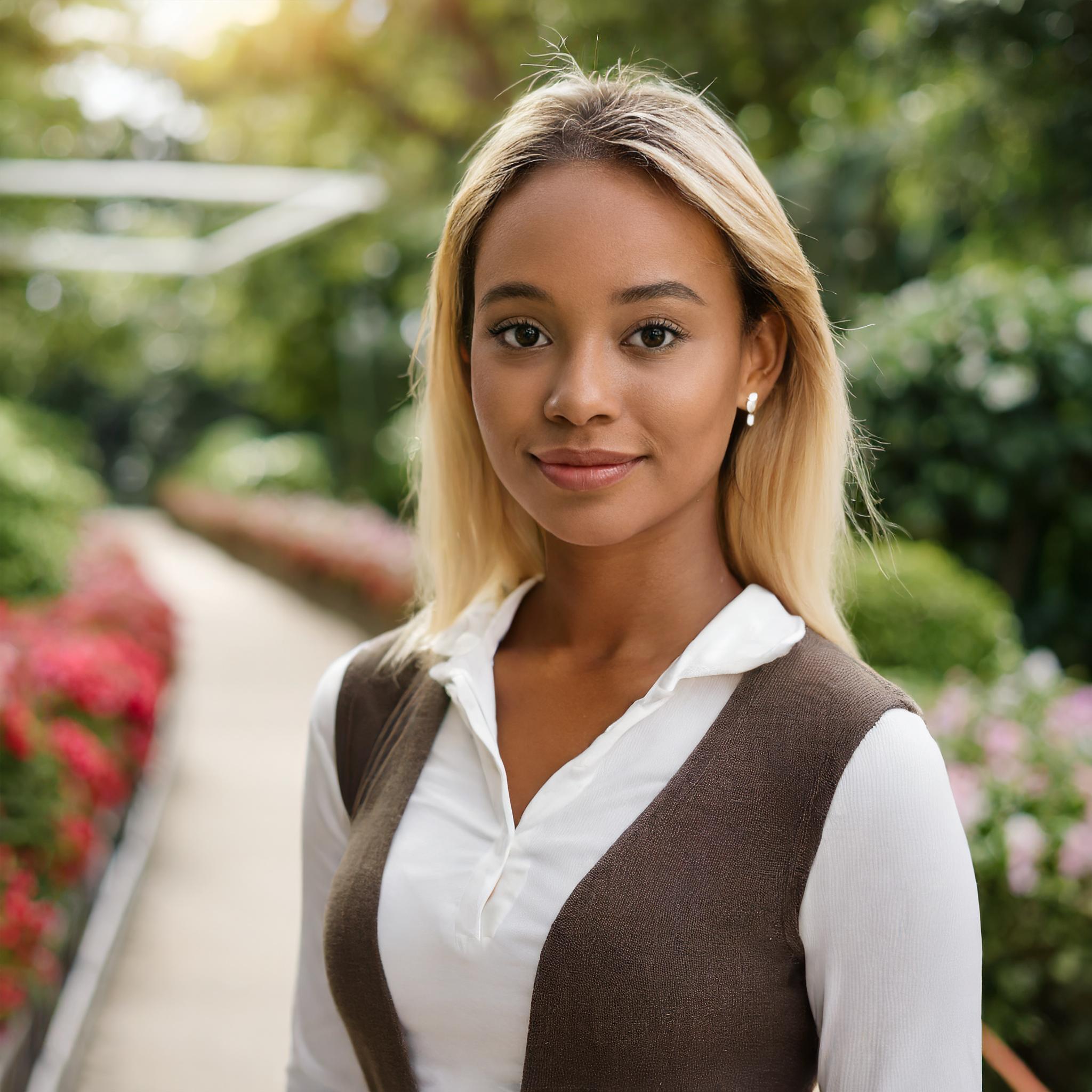 Portrait einer Frau mittleren Alters mit freundlichem Ausdruck.